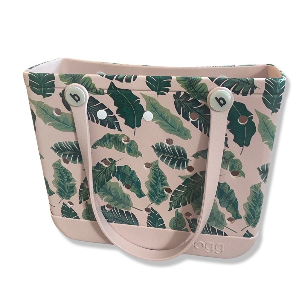 Bogg bag. Brand new smaller size pink with green palm leaves